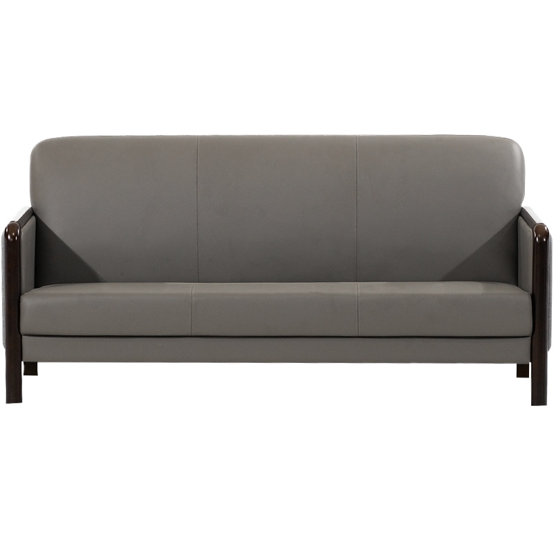 鑫金虎 办公沙发简约现代三人位组合实木框架咖啡厅皮布结合办公室会客接待沙发