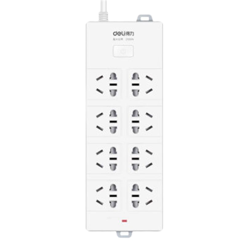 得力(deli)电源插座新国标安全插座/插排/插线板/接线板/排插/拖线板18263 8位组合孔5米J5