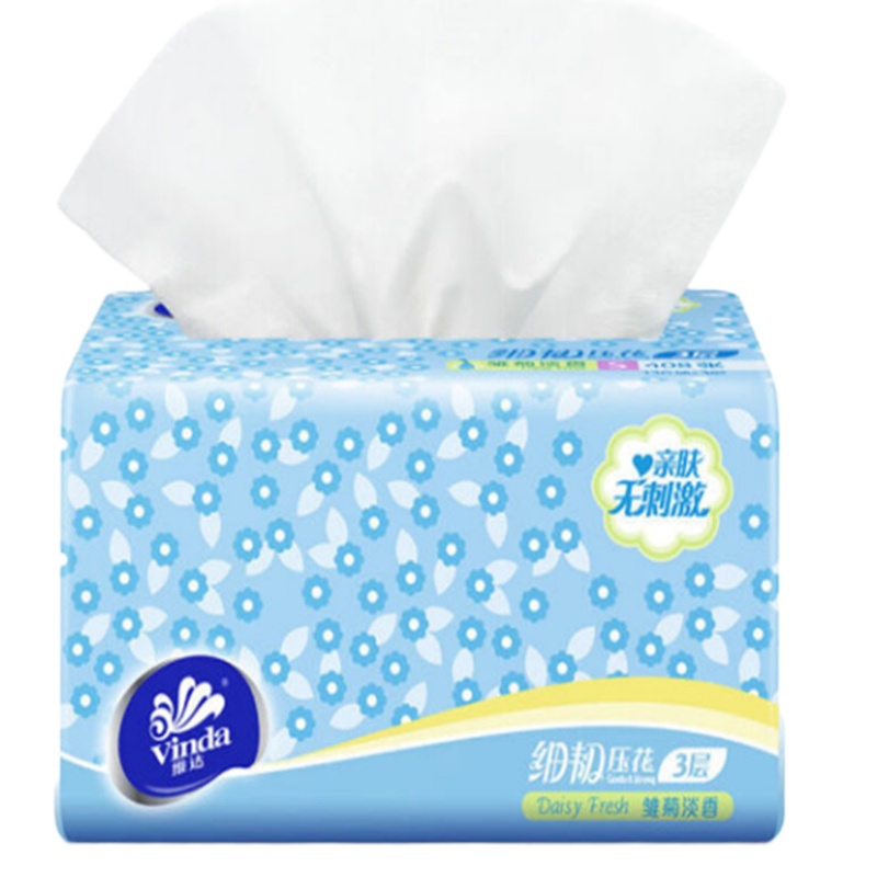维达抽纸面巾纸软抽3层136抽V2249 S码纸抽压花抽纸皱菊淡香细韧 单位:提