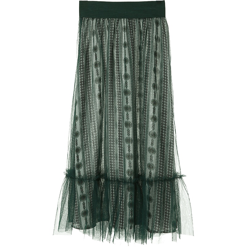 裂帛半身裙春夏新款款松紧腰纱气质中长裙小仙气质