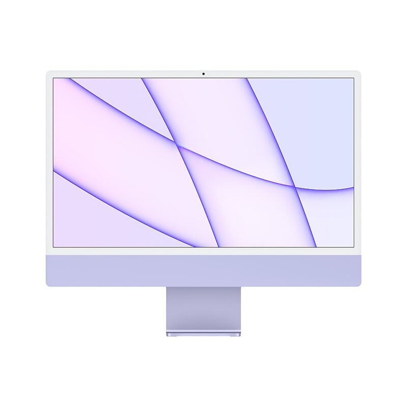 (发货时效详询客服)2021年新款 Apple 苹果 iMac 24英寸 台式电脑 一体机 4.5K视网膜显示屏 M1芯片六扬声器 16G 512G 8核图形处理器 (紫色)定制机