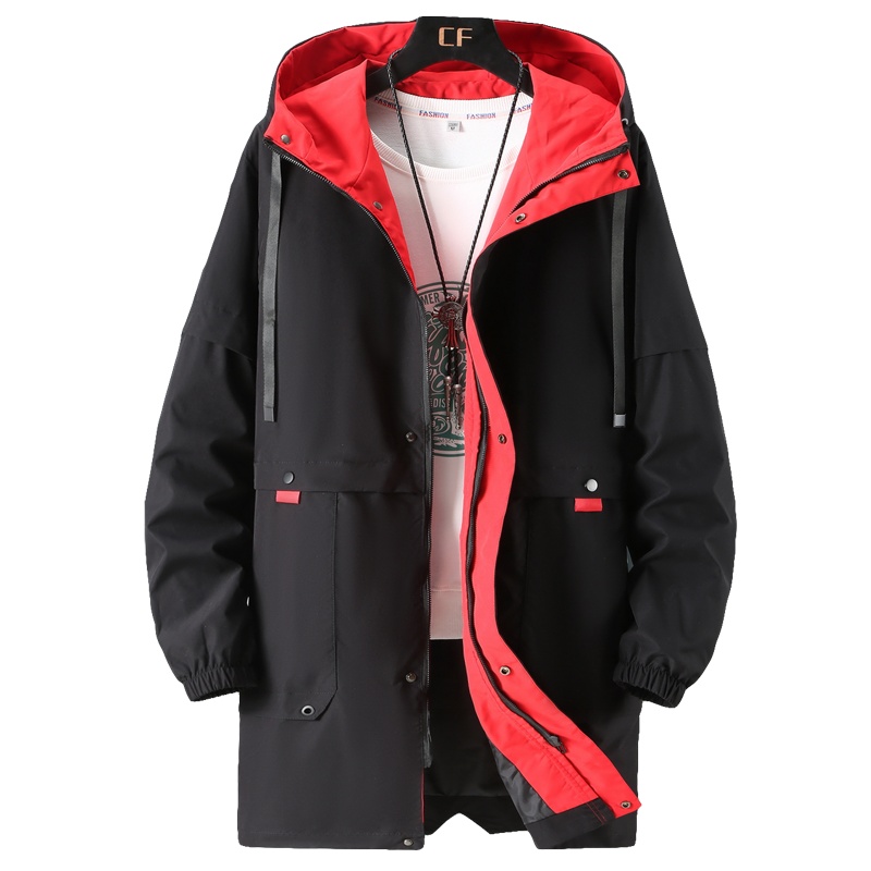 PMMP男士春秋夹克大码休闲中长新款百搭时尚胖子男装肥佬宽松风衣外套