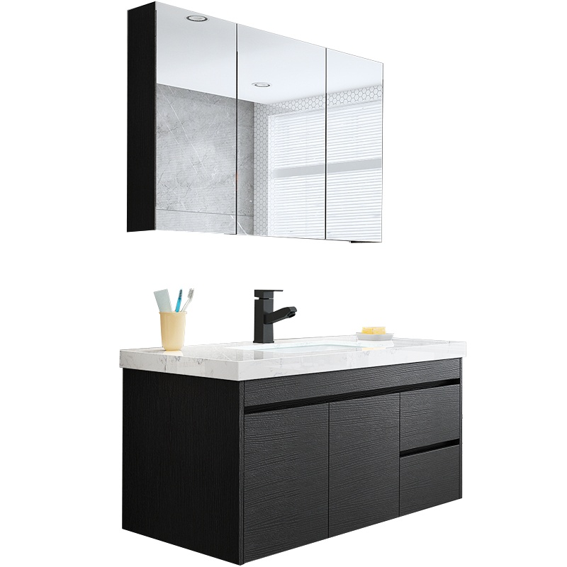 克丽▪菲儿北欧智能浴室柜组合定制大理石台下盆卫生间现代简约挂墙式洗脸盆洗手盆柜洗漱台