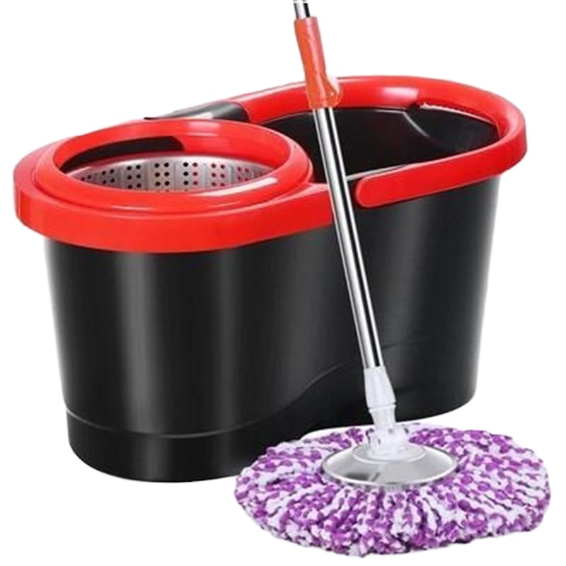 宝家洁好神旋转拖把杆子单卖2019通用脱水头新式一体式拖把头替换旋转式 (2个替换头)