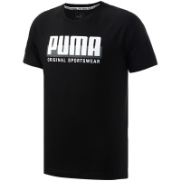 PUMA彪马男装运动服圆领LOGO短袖跑步健身T恤84463001