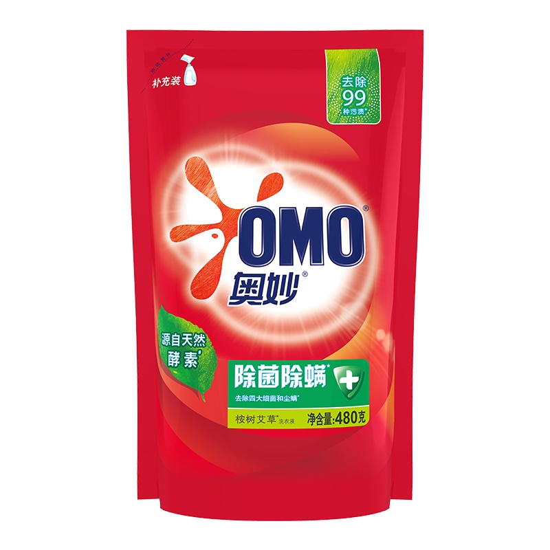 奥妙(OMO) 除菌除螨洗衣液400g 桉树艾草香型[联合利华]