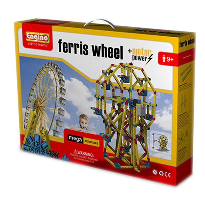 engino英吉诺欧洲原装进口电动摩天轮拼装积木模型摆件男孩女孩礼物