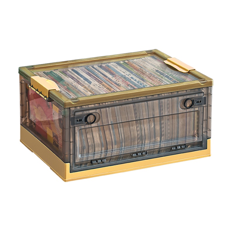 星优书籍书本收纳箱可折叠收纳盒学生用整理箱前开透明储物箱家用