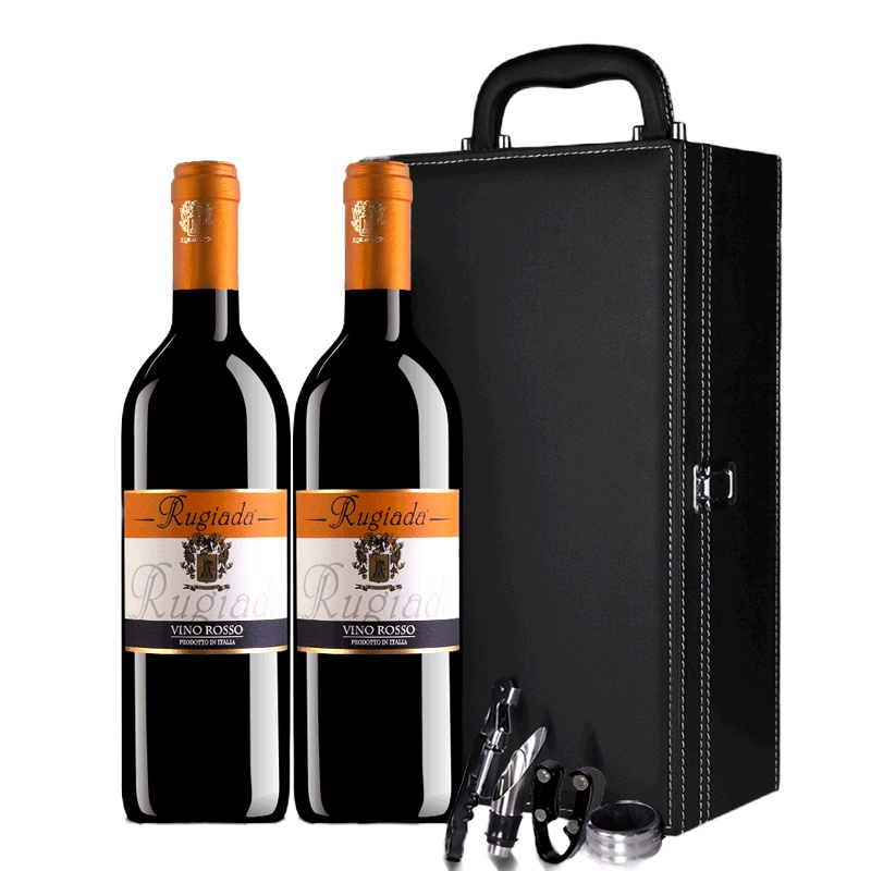 意大利原瓶进口红酒罗佳干红葡萄酒双支礼盒装750ML*2送礼