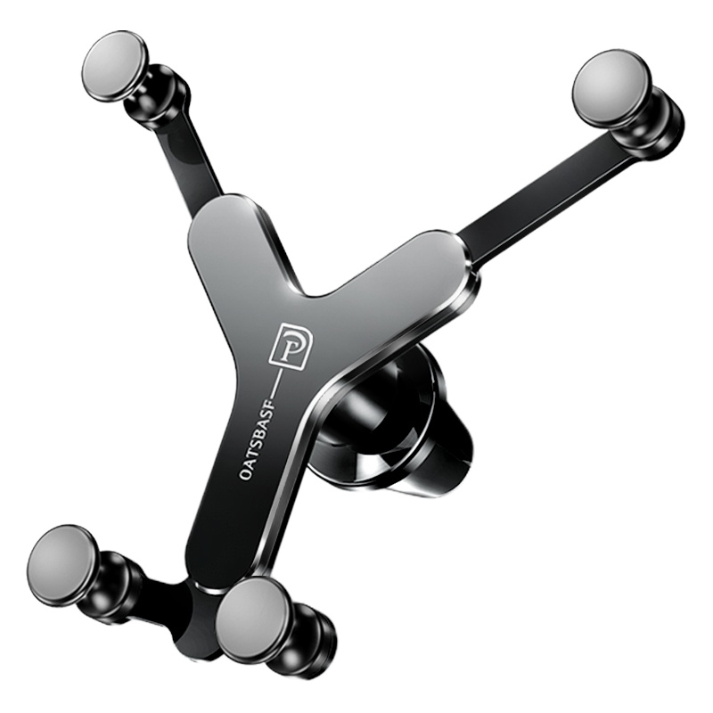 火豹车载手机架汽车用出风口卡扣式重力导航固定支架车上支撑通用 [炫酷黑]出风口用★全合金★升级无异响手机支架手机座