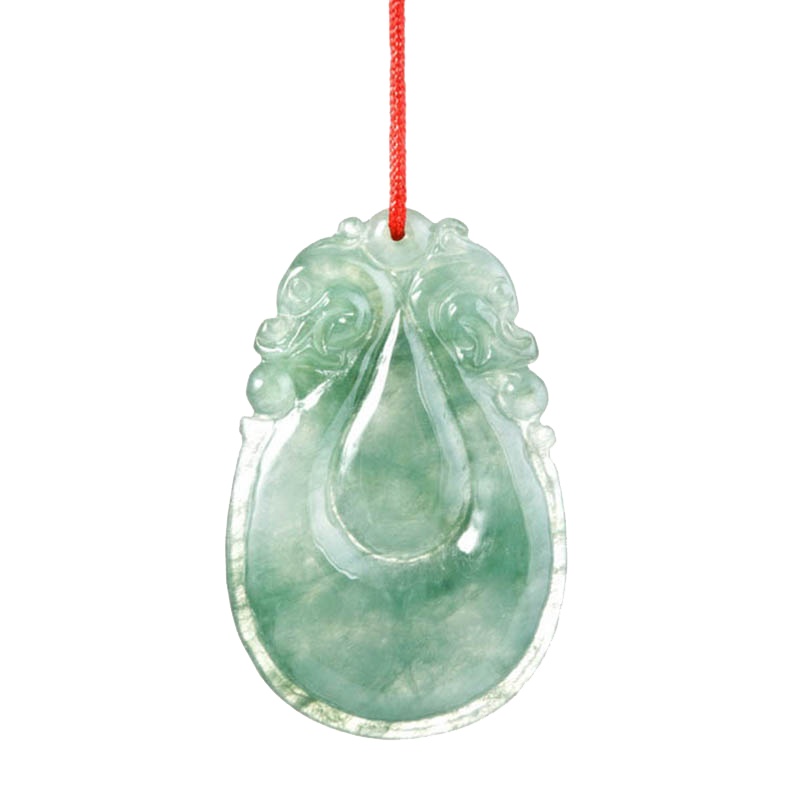 梦克拉 翡翠吊坠浅绿飘花翡翠如意葫芦吊坠 至淳