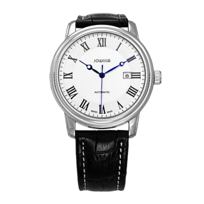 左薇莎(Jowissa)瑞士原装进口罗马系列 自动机械男士手表蓝宝石镜面背透机芯防水商务牛皮表带腕表 J4.006.L