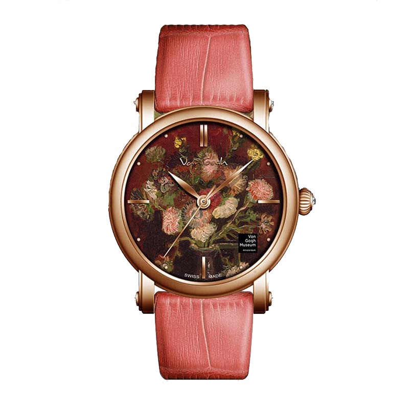 梵高(VAN GOGH)手表女石英腕表紫苑与夹竹桃博物馆正版瑞士原装进口36mm石英表女