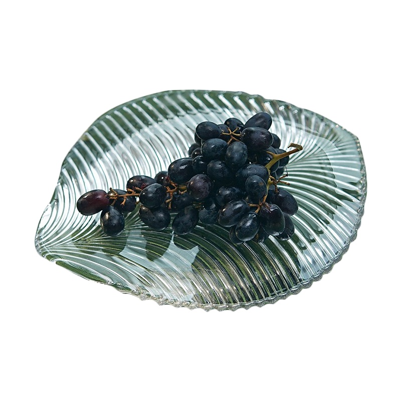 哈尔斯(HAERS) 晶质玻璃果盘 创意时尚欧式羽毛状玻璃 水果盘 糖果盘