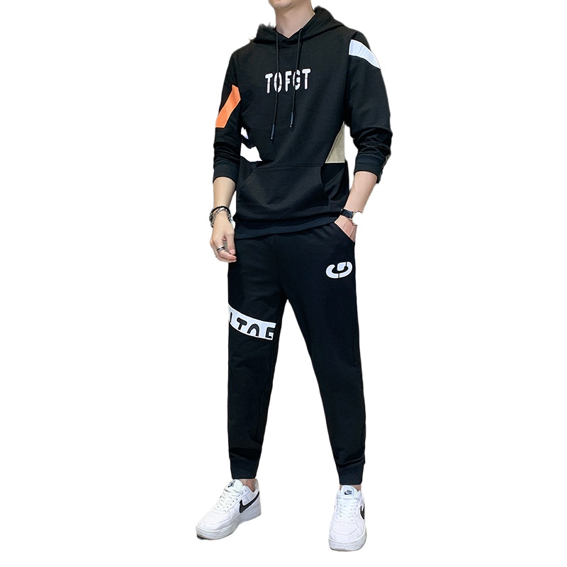 茜靓CHYLLIRN男士秋冬2021新款春季卫衣休闲搭配帅气套装男青少年两件套