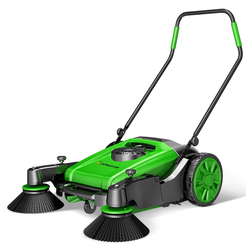 杰诺工业扫地机JN9055A手推式扫地车无动力工业工厂车间物业道路粉尘清扫车扫地机 55L容量 绿色