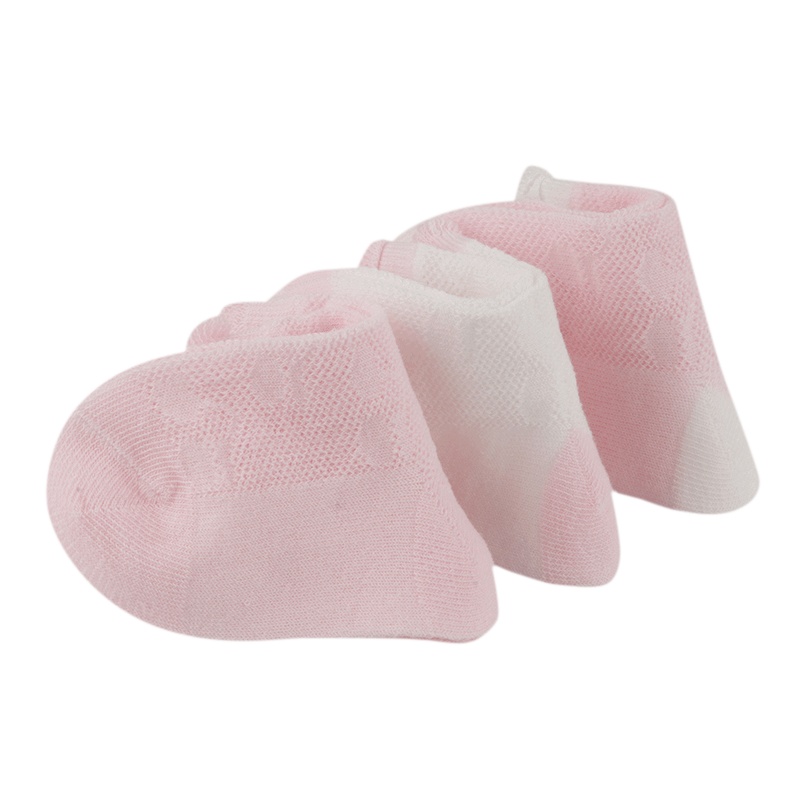 巴布豆配饰儿童纯棉袜子夏季网眼袜女童婴儿中筒袜子宝宝袜子三双装、12-24月、2-4岁、4-7岁