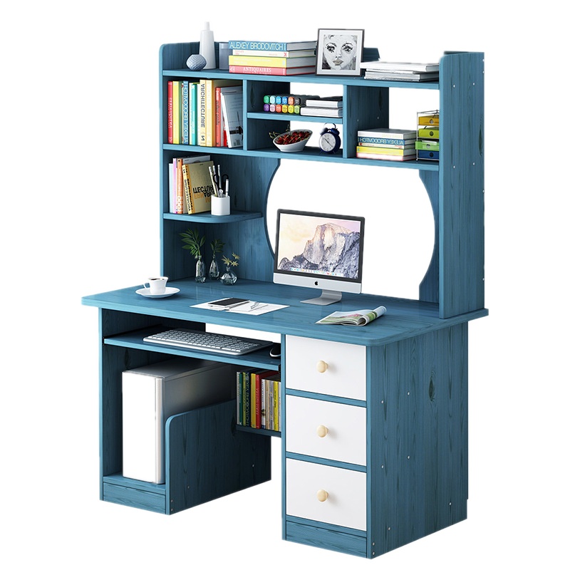 弘拜 电脑桌台式家用办公桌 写字桌书桌书架组合学生大容量学习桌