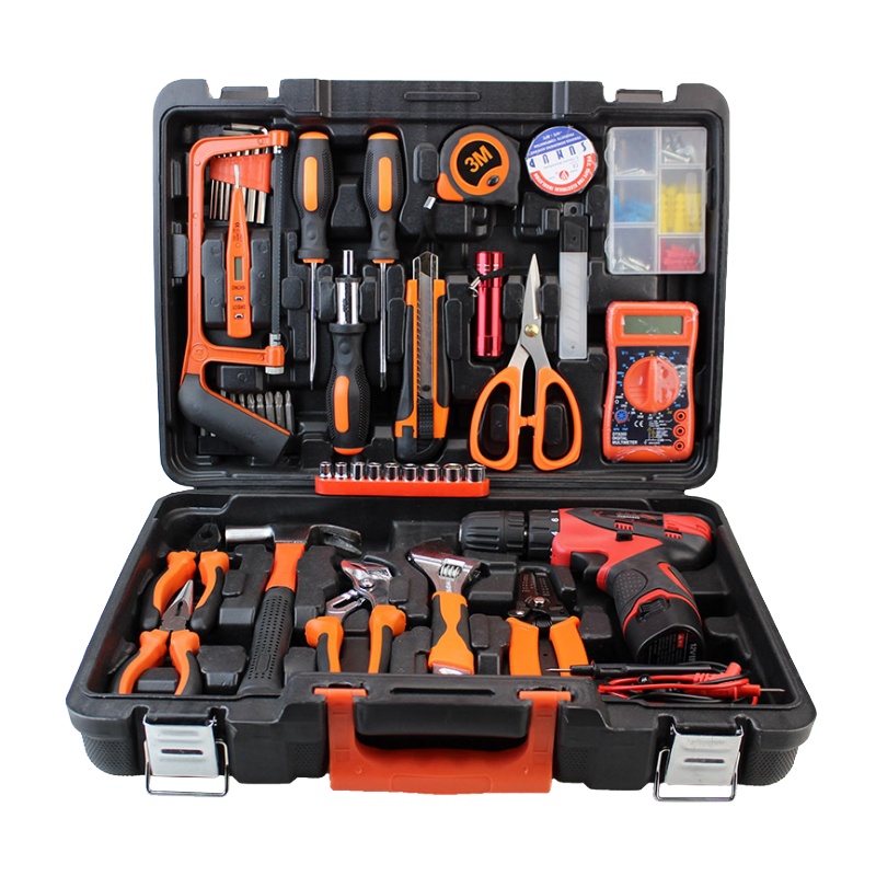 深蕨利生 锂电钻万用表五金工具组合套装手动工具盒水电木工多功能工具组套