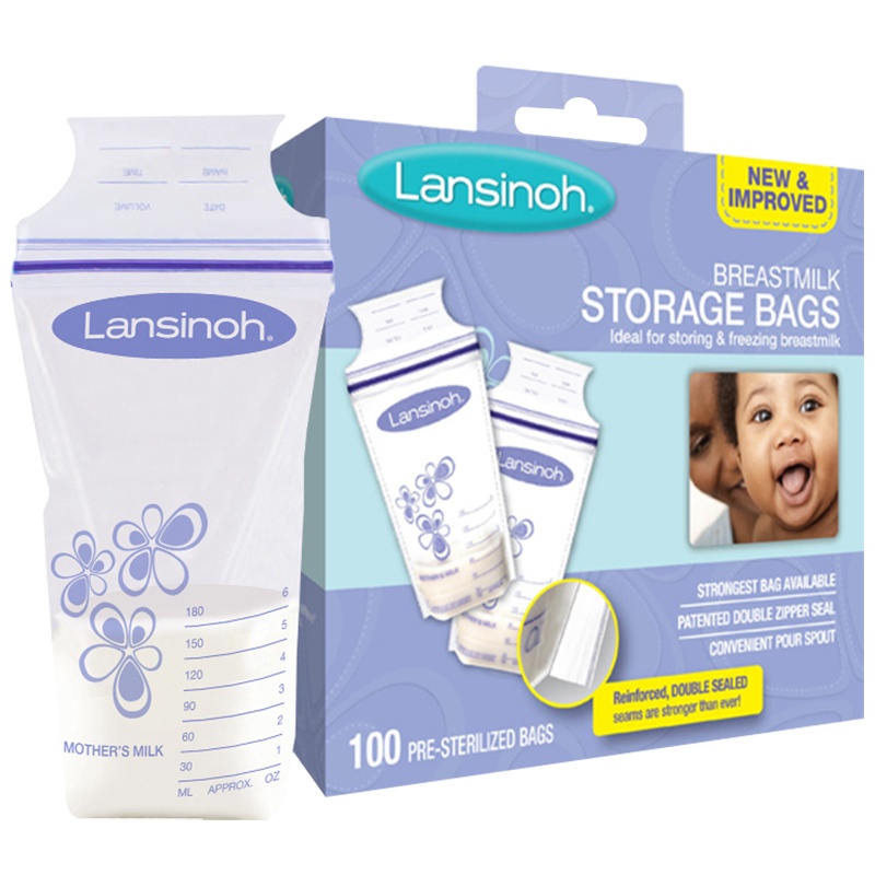 兰思诺(Lansinoh )991642储奶袋180ml(50片装)母乳保鲜储存袋 一次性存奶袋储奶袋/瓶