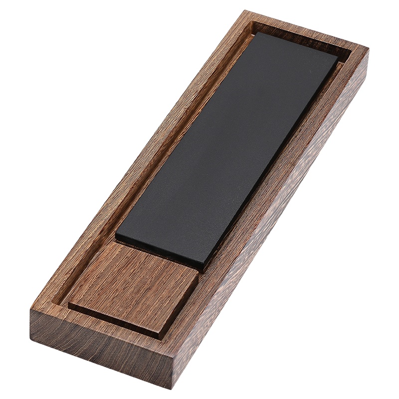 苏氏陶瓷 SUSHI CERAMICS 整块鸡翅木乌金石茶盘可干泡可排水功夫泡茶台茶托52*15cm