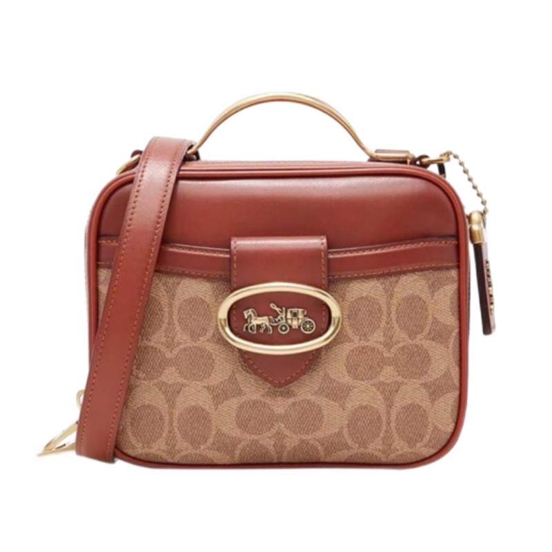 蔻驰(COACH) Riley新款午餐盒老花马车扣手提盒子包 703-B4NQ4