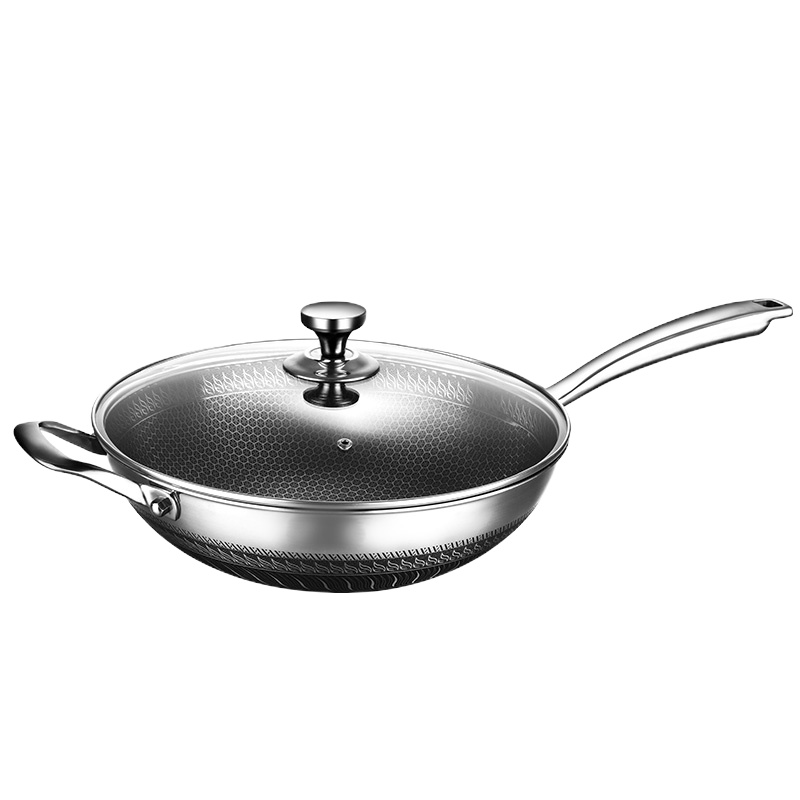 翰乐HL-C15 蜂宫尚品 双面屏不锈钢炒锅 不粘锅 起订6台,可组合)