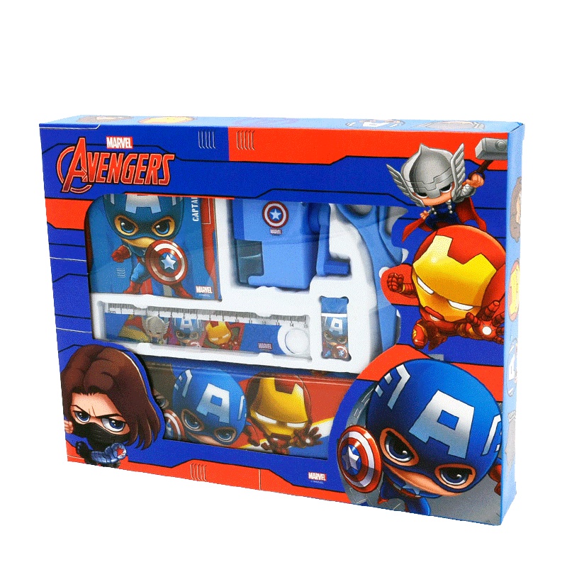 迪士尼文具礼盒 DM6049美国队长铅笔盒套装小学生儿童学习文具大礼物包礼盒奖品 男女孩米奇学习用品套装 幼儿园生日礼品