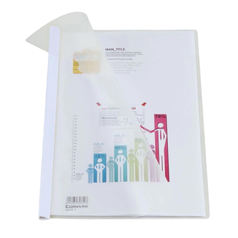 齐心COMIX Q310-1超省钱拉杆夹 A4抽杆式30张颜色随机 10个/包