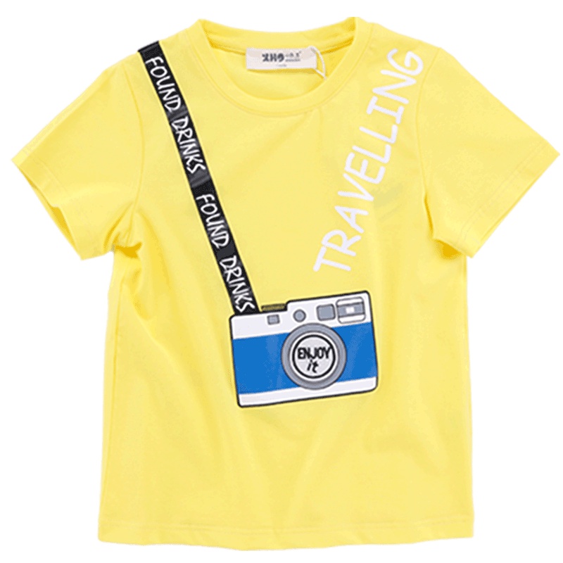 小红豆童装商场同款男童夏装短袖T恤中大童帅气棉印花韩版半袖夏季潮衣