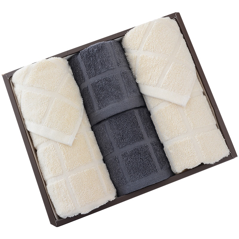 洁丽雅 全棉优品-5面巾四条装 DX0656 2条面巾2条方巾棉桃礼盒装(单位:盒)