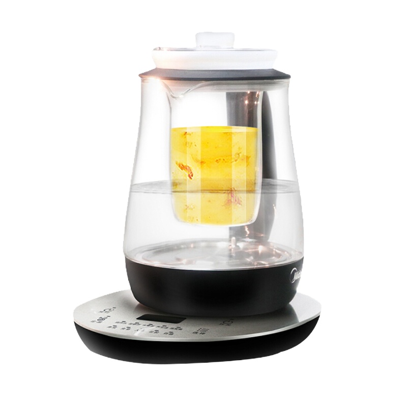 美的(Midea) 养生壶 多功能电水壶 玻璃煮茶器电热水壶花茶壶 炖燕窝 定温保温GE1512a