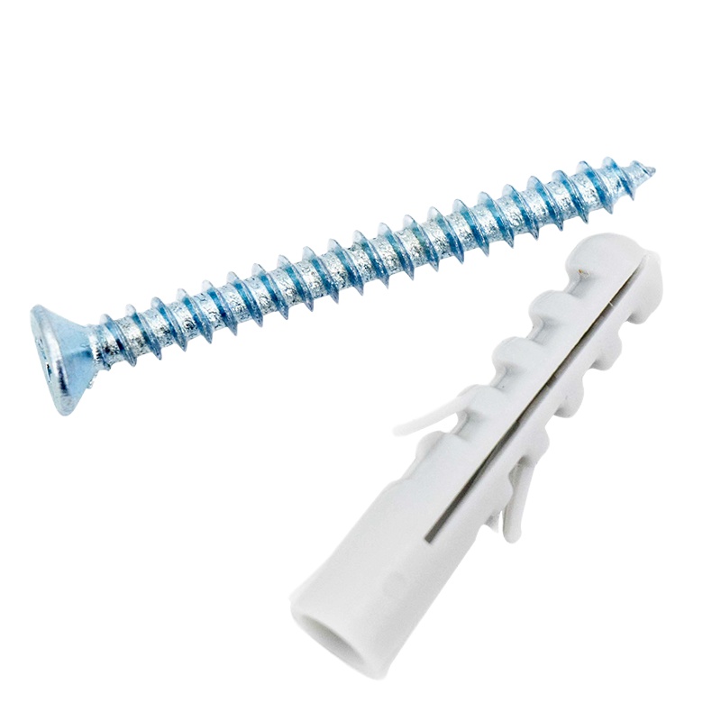 BYJZ-3011 塑料膨胀螺栓 鲨鱼头膨胀螺丝尼龙膨胀管配螺钉 套装盒装管式锚栓 6*30配镀锌螺丝350套
