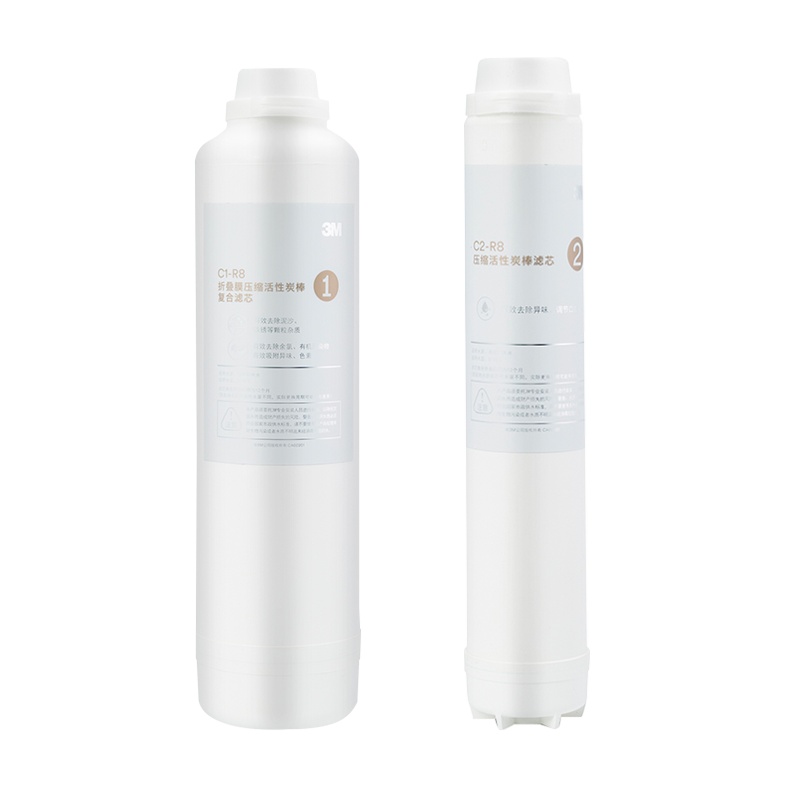 美国3M(3M)厨下式净水器R8-39G 前2节 原装替换滤芯 C1+C2压缩活性炭棒滤复合滤芯