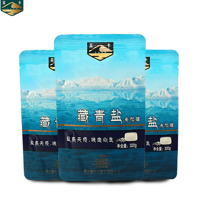 茶卡藏青盐4包*320g自然结晶无碘盐不加抗结剂无任何添加茶卡湖盐未加碘