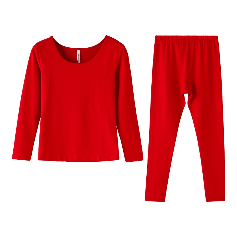 安之伴特卖打底衫情侣棉质保暖内衣婚庆结婚女秋衣长袖裤男家居服套装83K7451-83K7351