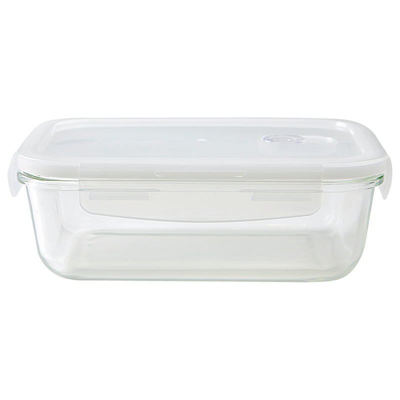 苏宁极物 高硼硅玻璃保鲜盒饭盒1180ml上班族玻璃饭盒可微波炉加热专用保鲜分隔型学生便当带盖餐碗