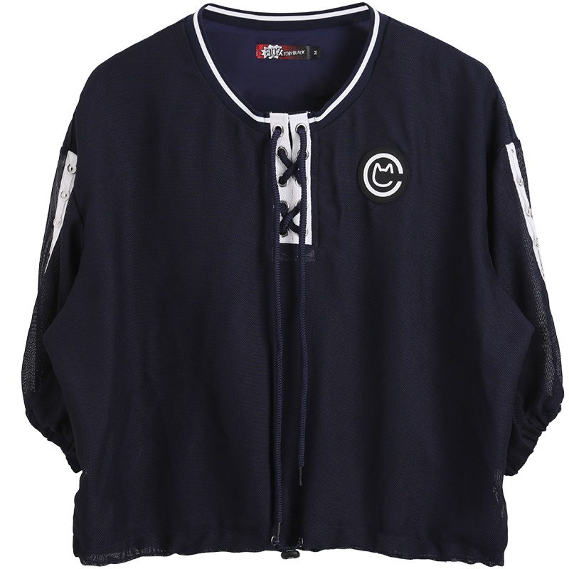 a02商场同款时尚抽绳系带下摆收紧宽松针织衫女D1T5A0261KT