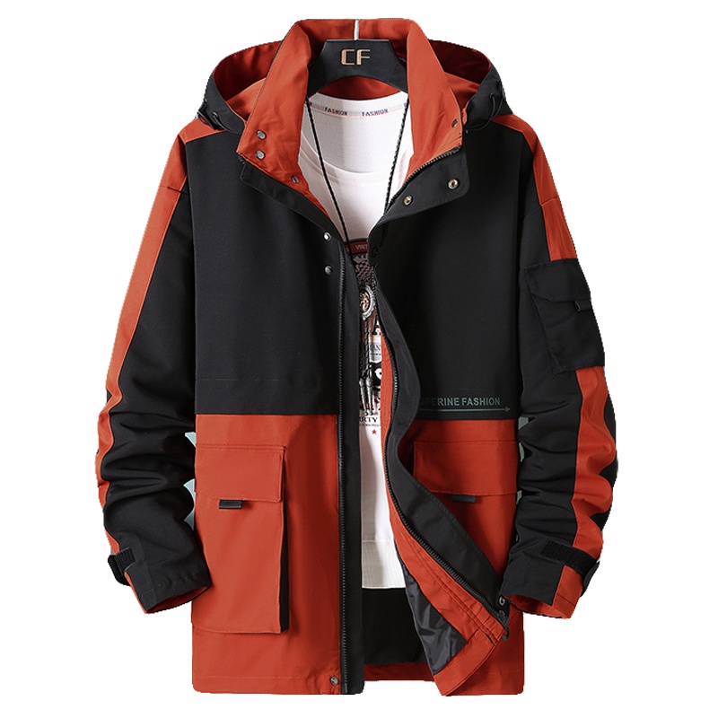 PMMP夹克男士春秋款大码潮百搭时尚帅气胖子宽松加肥加大工装风衣外套