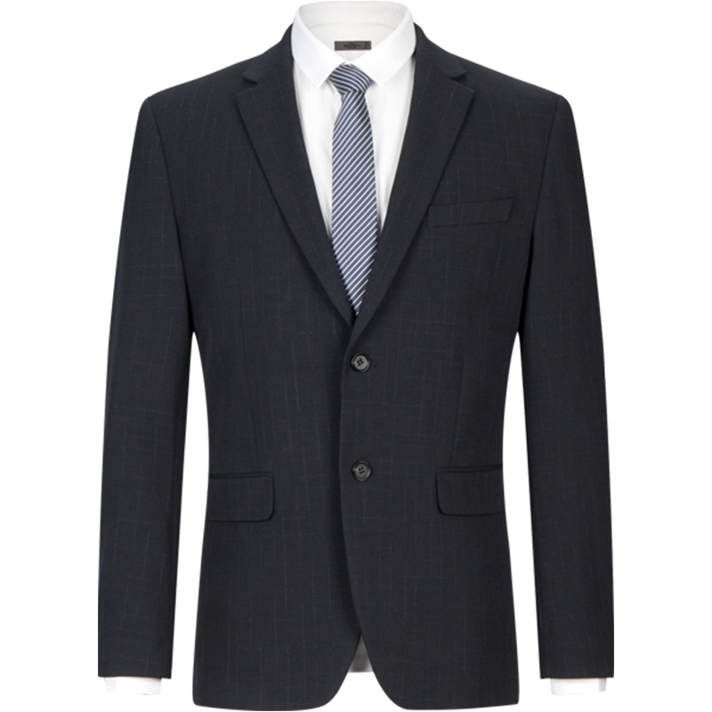 柒牌SEVEN男装西服休闲时尚西装男士商务套西秋冬纯色暗格套装西服