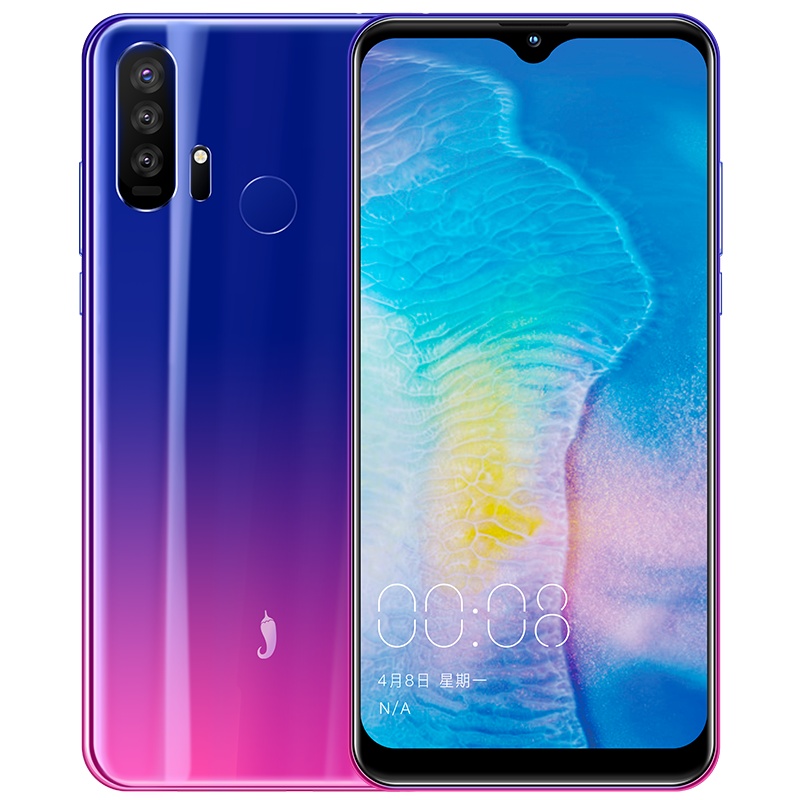 小辣椒 红辣椒8X 6GB+64GB 流光紫 6.2英寸水滴屏 老人手机 人脸识别 全网通4G 智能手机