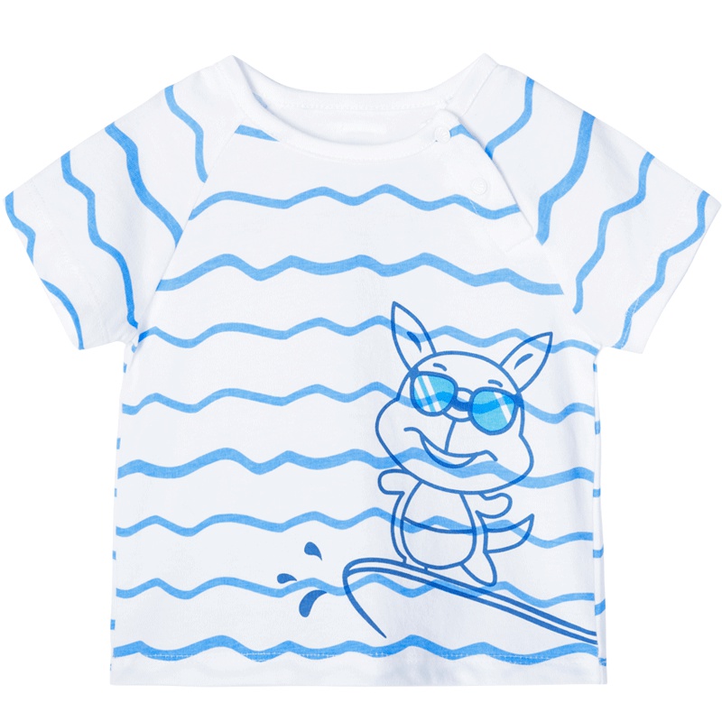 贝贝怡宝宝短袖T恤春夏儿童纯棉帅气薄款上衣192S2067