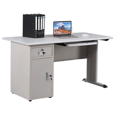 永格钢制单人家用电脑带抽屉不锈钢桌子办公桌书桌铁皮工作台