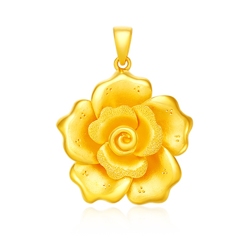 金一 足金999立体花朵精品女士 黄金吊坠 花朵挂坠新款送妈妈金坠子可配项链 (计价)ABB016