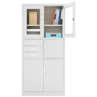 迪欧 DIOUS 资料柜 储物柜 文件柜 凭证柜 钢制铁皮柜 亚光灰色 带锁 偏三内保柜