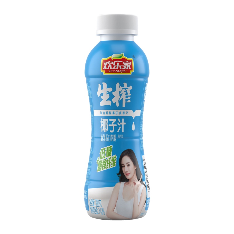 欢乐家 生榨椰子汁 植物蛋白饮料380ml*15瓶/箱 果肉椰汁饮料饮品