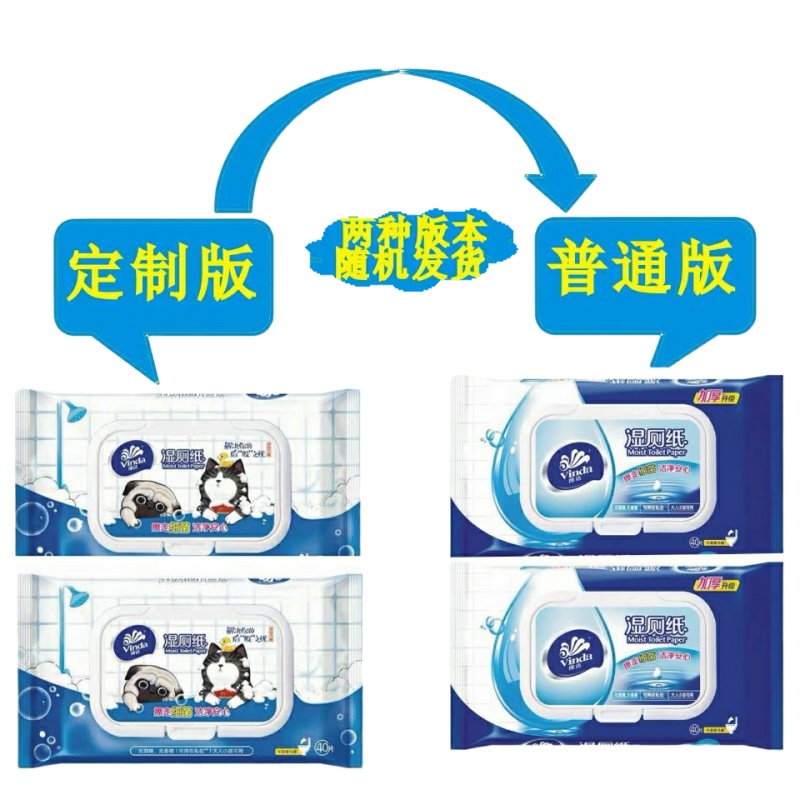 湿厕纸卫生湿巾湿纸巾家庭厕所湿厕巾洁厕纸抽取式40片两包