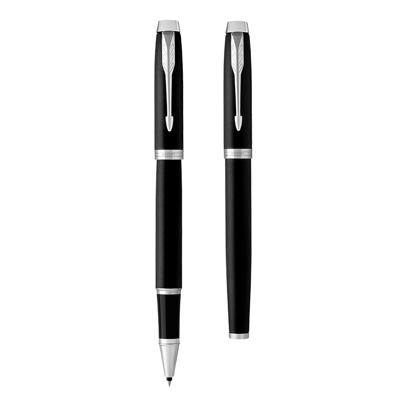 派克PARKER 签字笔 新款IM深黑白夹宝珠笔 学生商务办公文具用品日常书写 佩戴0.7mm宝珠笔芯