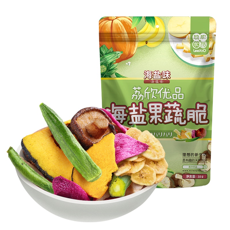 荔欣优品海盐果蔬脆 秋葵孕妇儿童零食蔬菜果干即食蔬菜干香蕉干香菇干紫薯干青刀豆果蔬水果脆零食买1发2 买2发5