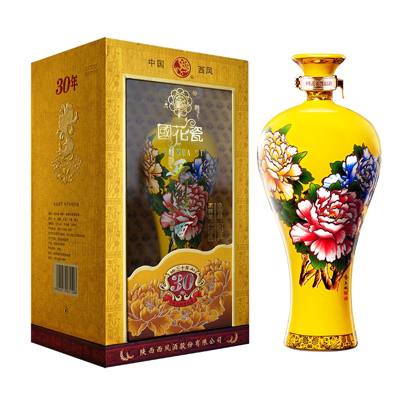 国花瓷西凤酒 52度30年 商务 收藏 送礼 婚宴 凤香型 国花瓷 西凤酒 西风酒 52度 30年 瓶装500ml